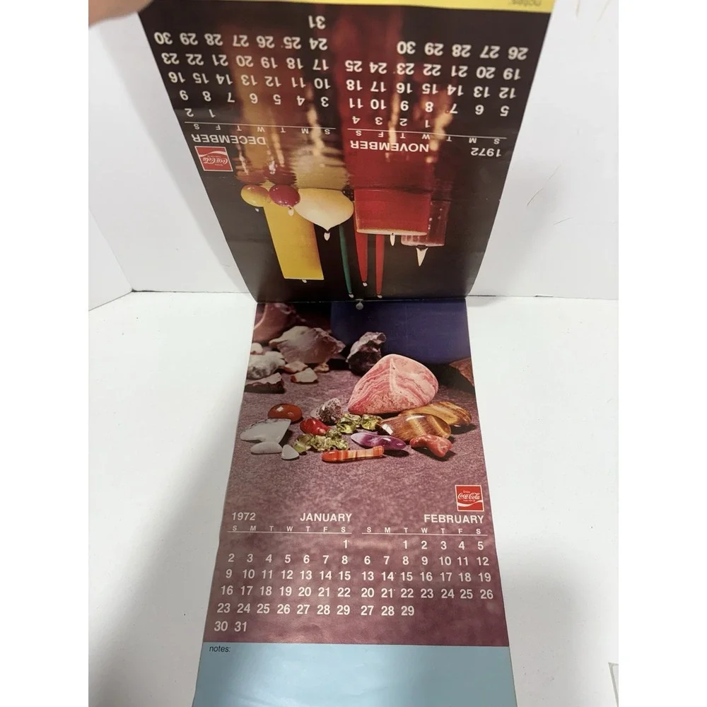 COKE ADVERTISING 1972 CALENDAR LARGE VTG COCA COLA XMAS SEASONS RARE ART RETRO